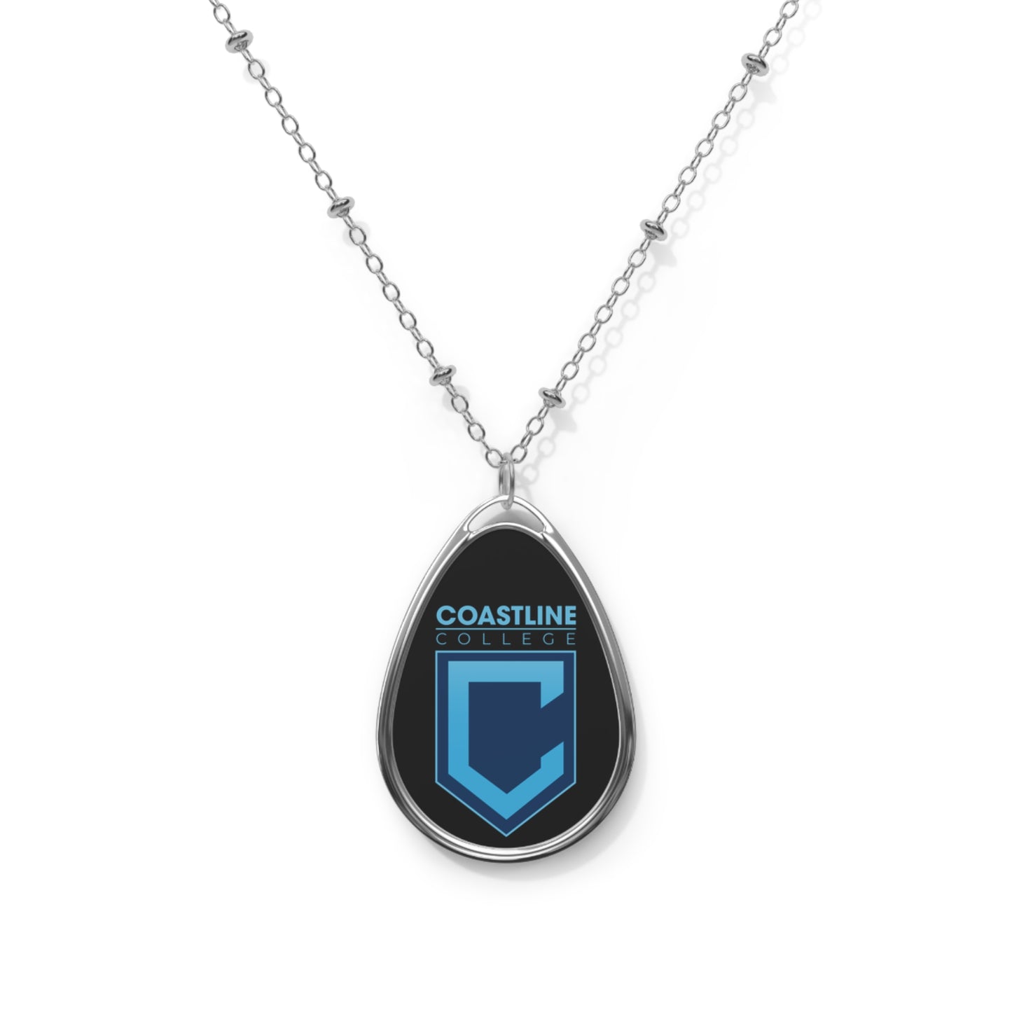 Shield Logo Oval Necklace