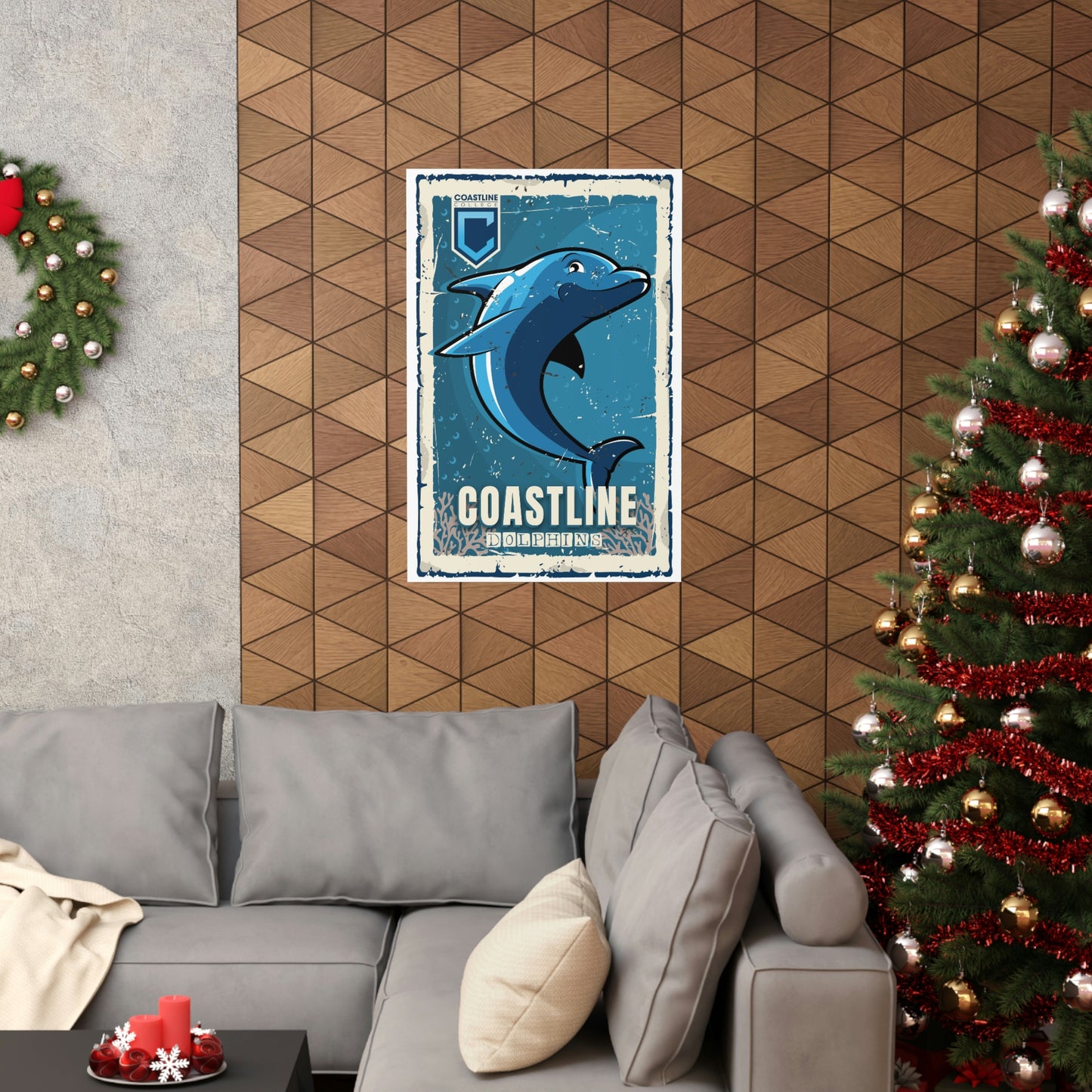 Coastline Dolphins Premium Matte Vertical Poster