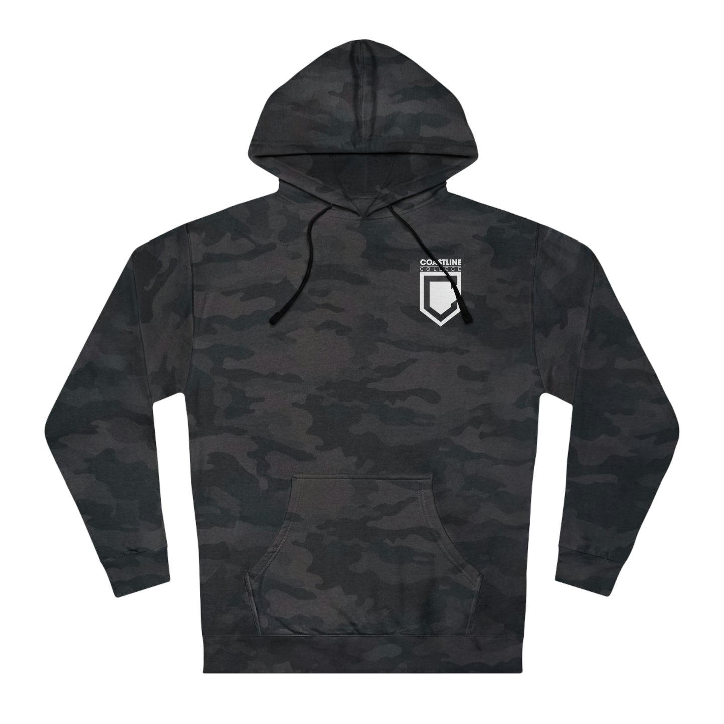 Copy of Coastline Veterans Resource Center Black Camo Unisex Hooded Sweatshirt - Back Logo