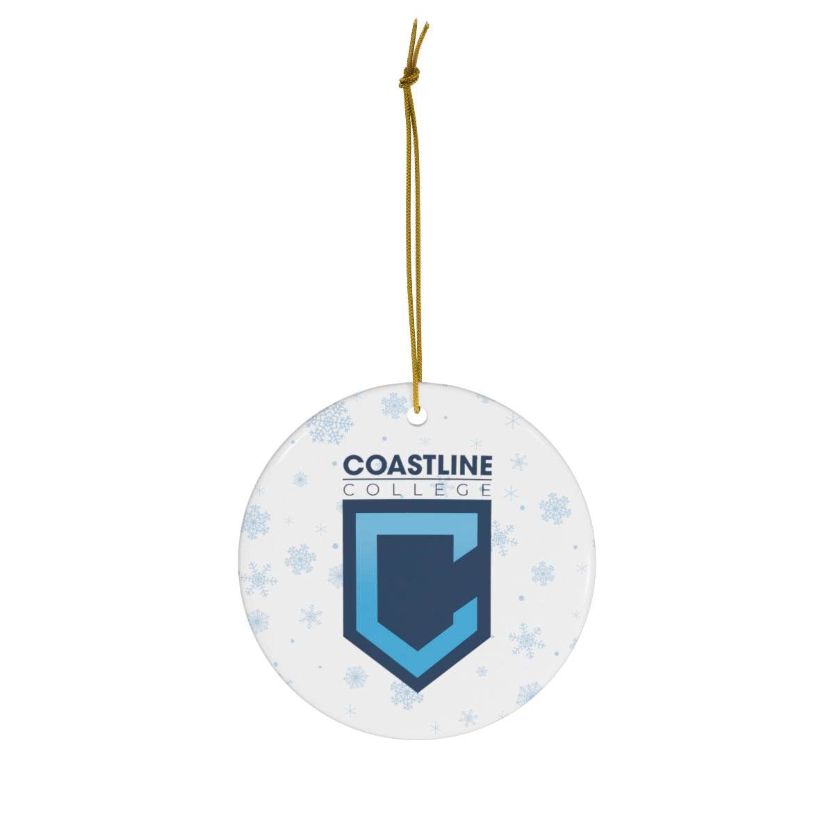 Coastline Holiday Shield Logo Ceramic Ornament (4 Shapes)