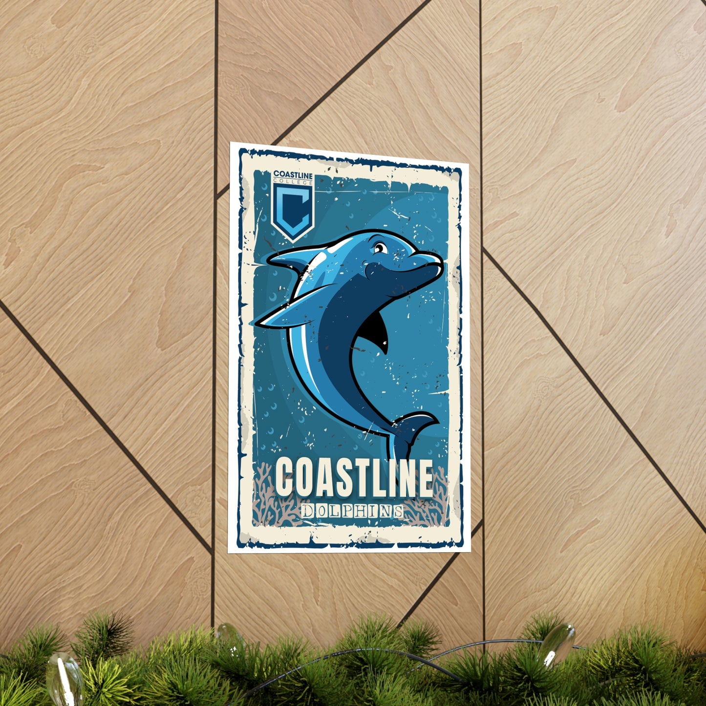 Coastline Dolphins Premium Matte Vertical Poster
