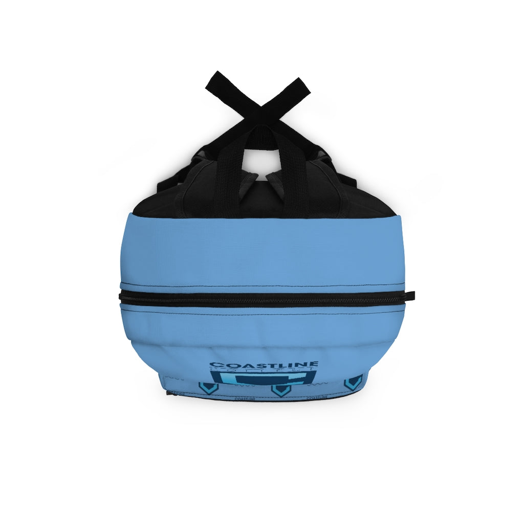 Shield Logo & Waves Light Blue Backpack