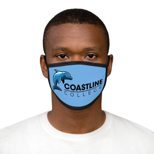 Fin Collection Light Blue Mixed-Fabric Face Mask - Black