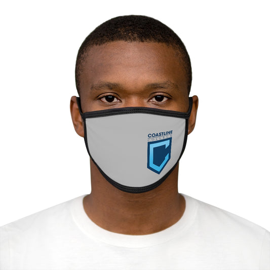 Shield Logo Mixed-Fabric Face Mask -Gray
