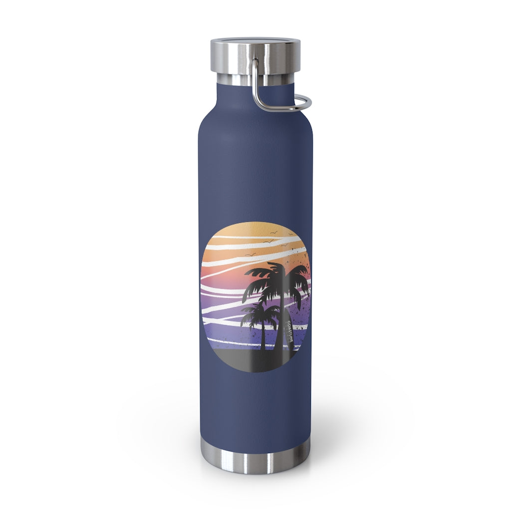 Coastline Summertime Sunset Copper Vacuum Insulated Bottle, 22oz