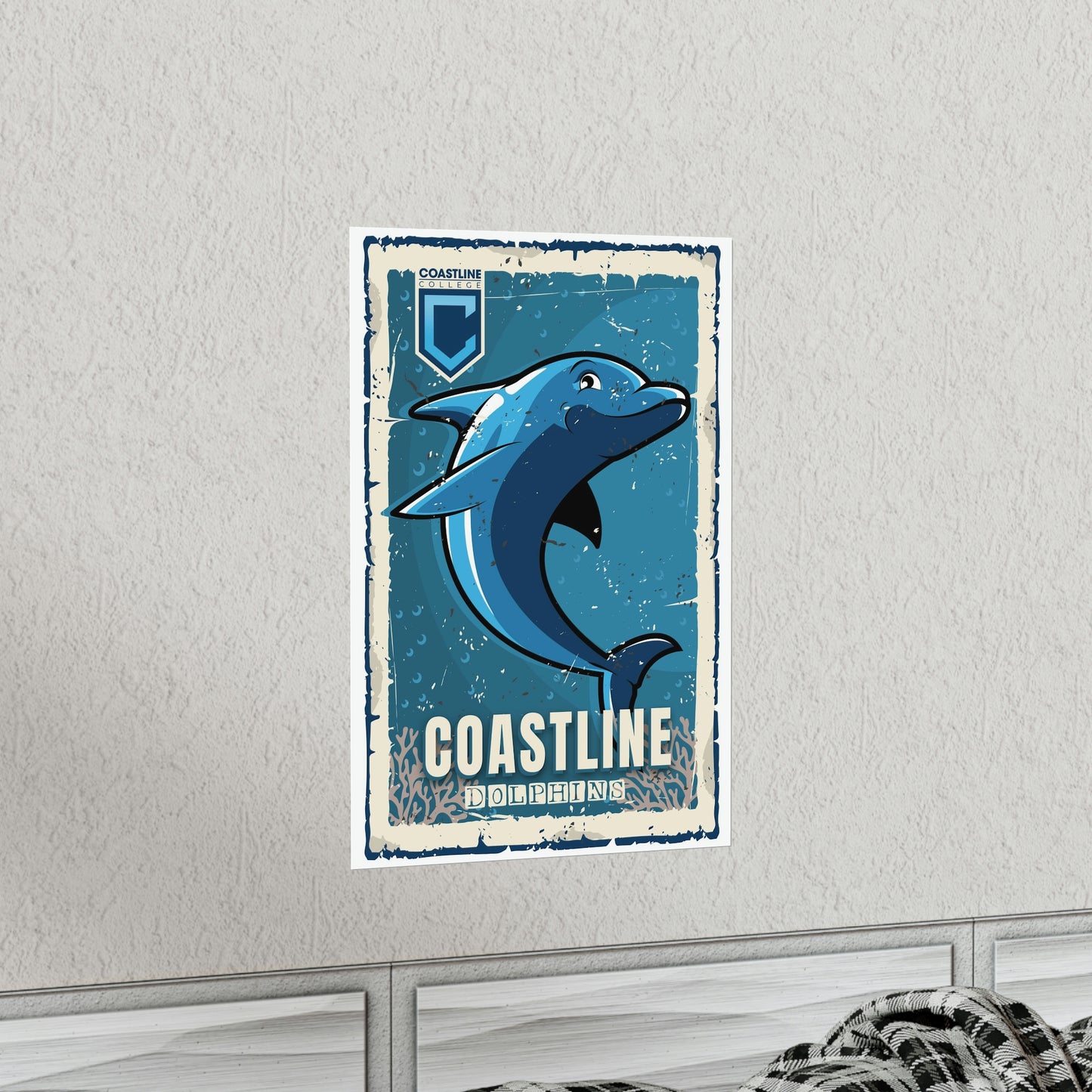 Coastline Dolphins Premium Matte Vertical Poster