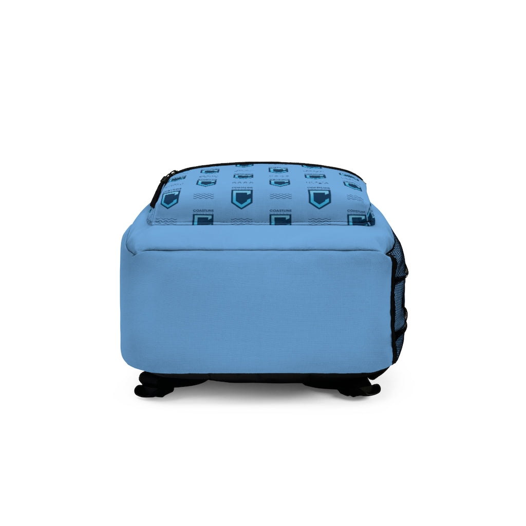 Shield Logo & Waves Light Blue Backpack
