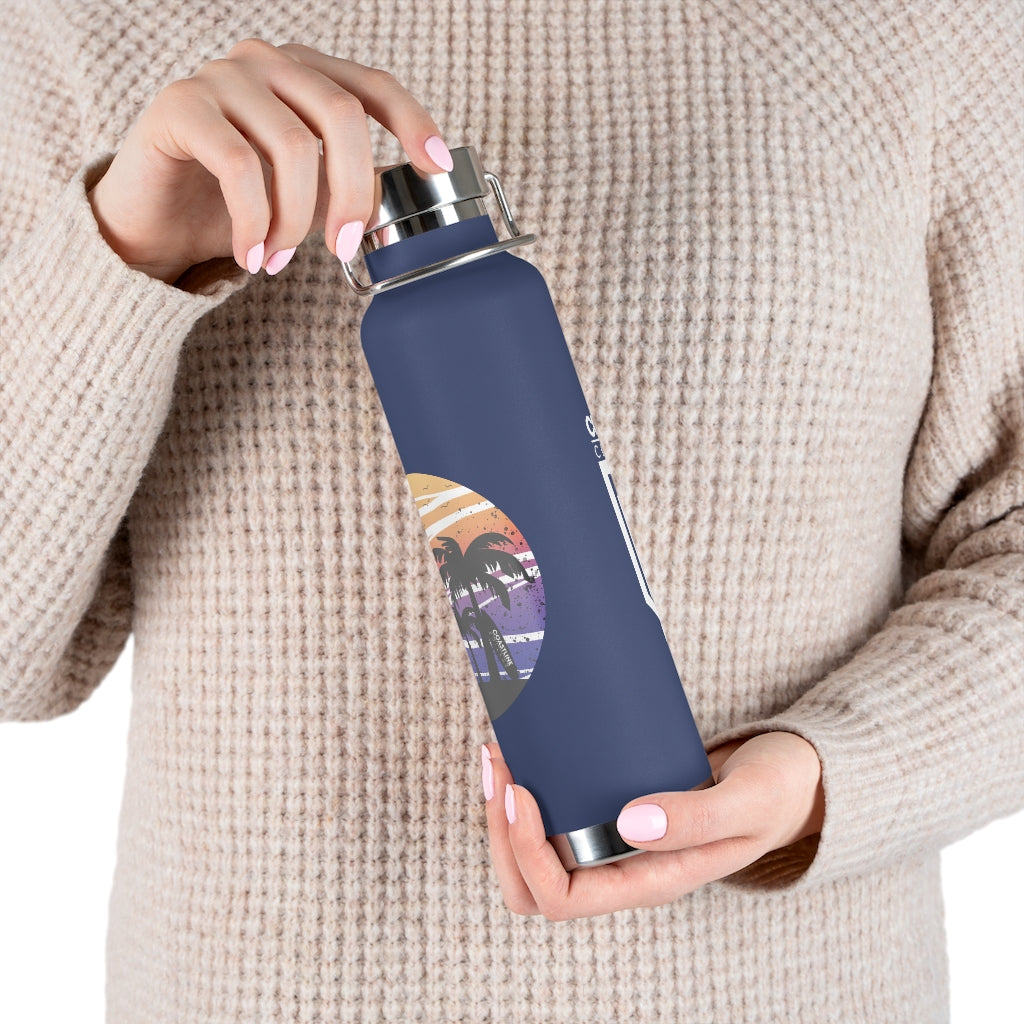 Coastline Summertime Sunset Copper Vacuum Insulated Bottle, 22oz
