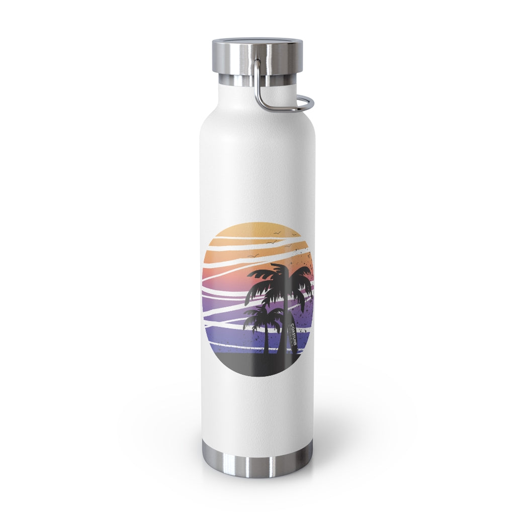 Coastline Summertime Sunset Copper Vacuum Insulated Bottle, 22oz