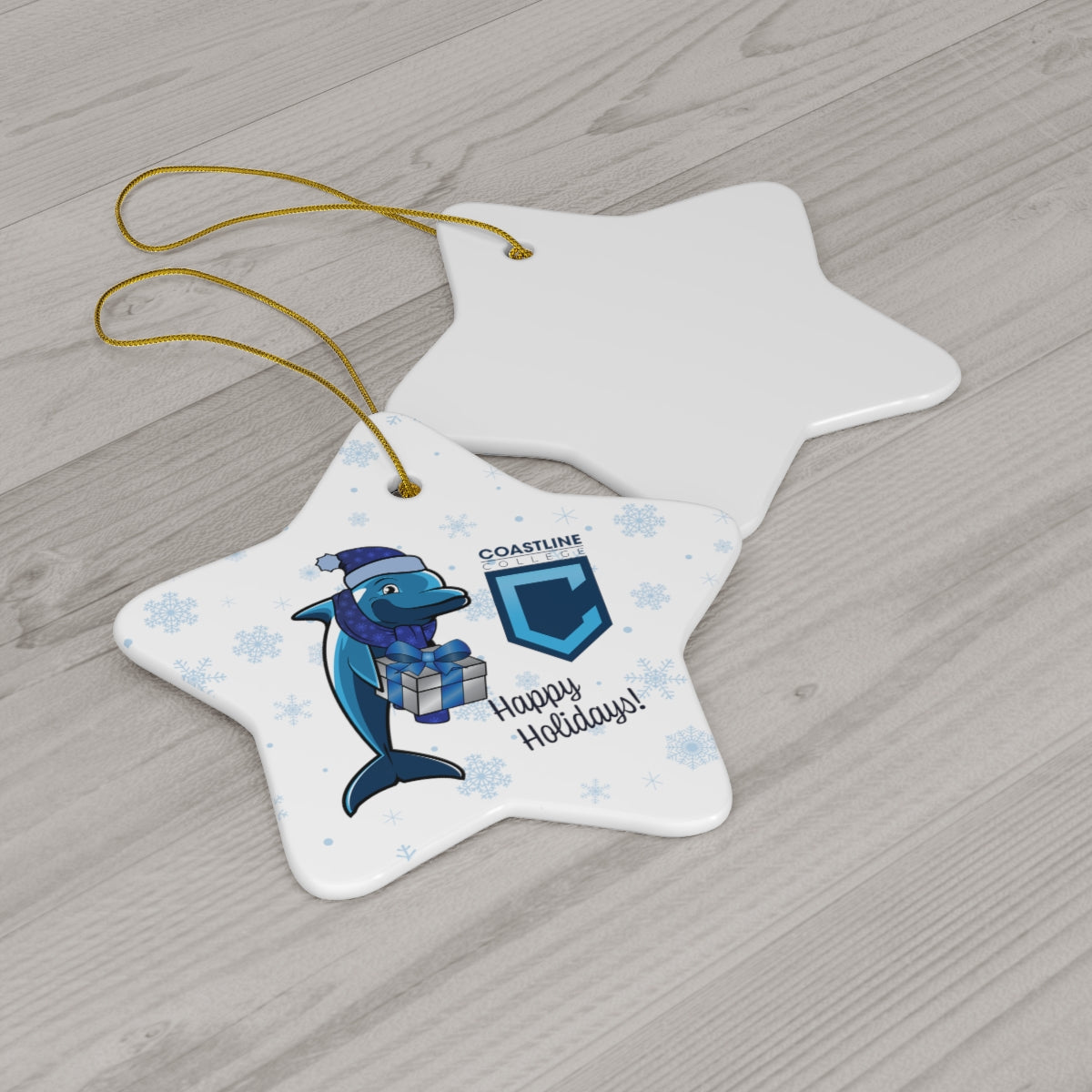 Coastline Holiday Fin Ceramic Ornament (4 Shapes)