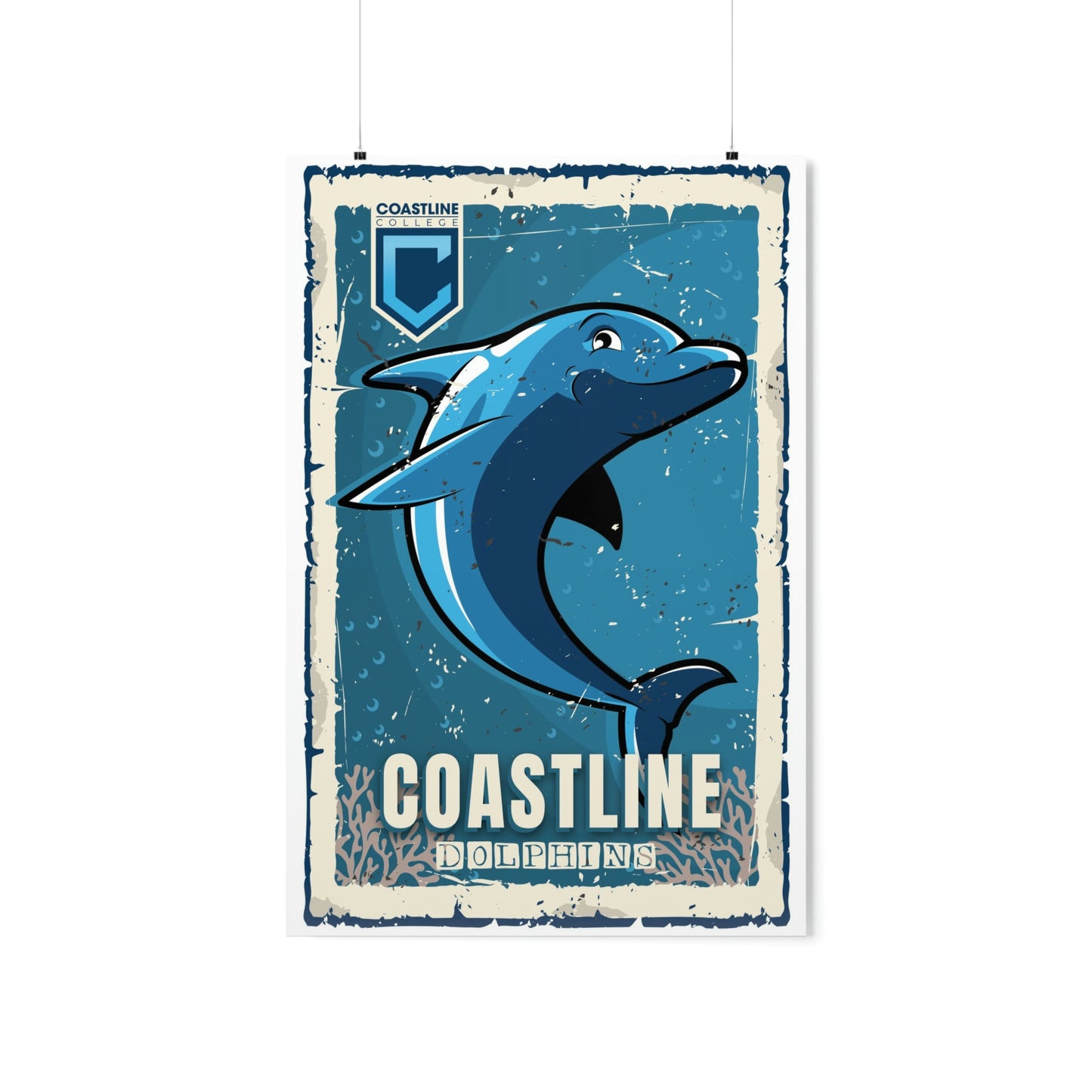 Coastline Dolphins Premium Matte Vertical Poster