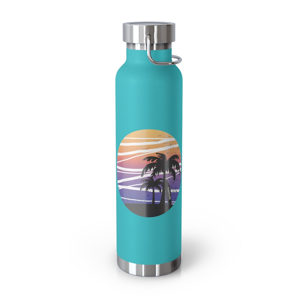 Coastline Summertime Sunset Copper Vacuum Insulated Bottle, 22oz