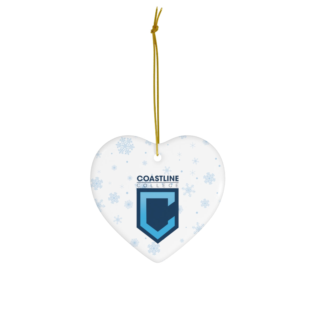 Coastline Holiday Shield Logo Ceramic Ornament (4 Shapes)