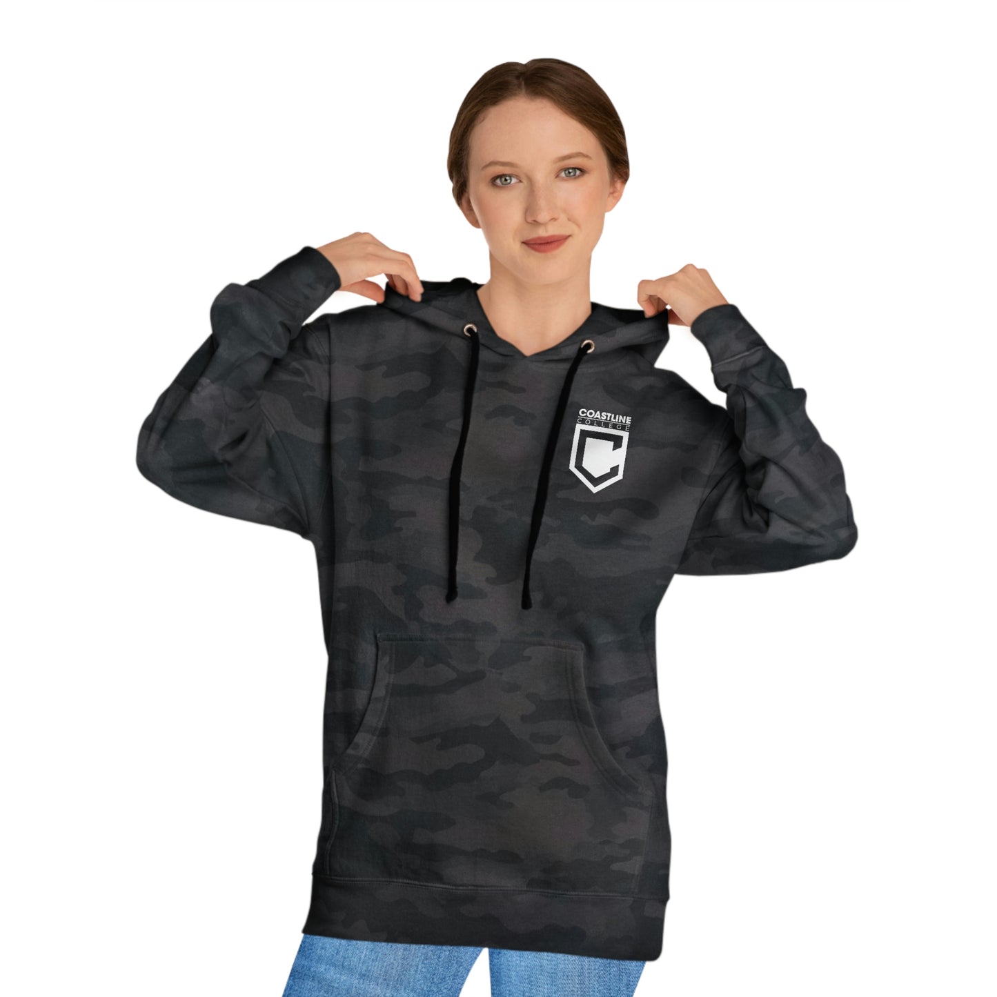 Copy of Coastline Veterans Resource Center Black Camo Unisex Hooded Sweatshirt - Back Logo