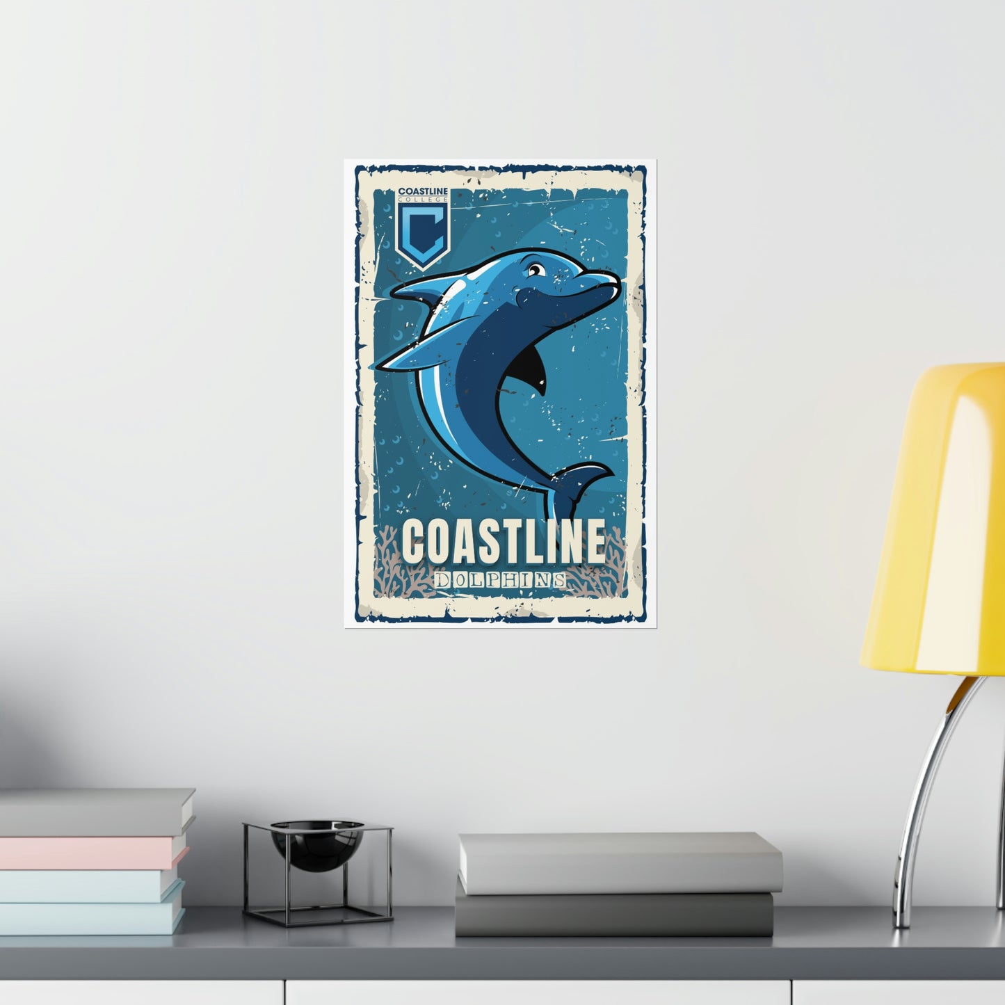 Coastline Dolphins Premium Matte Vertical Poster