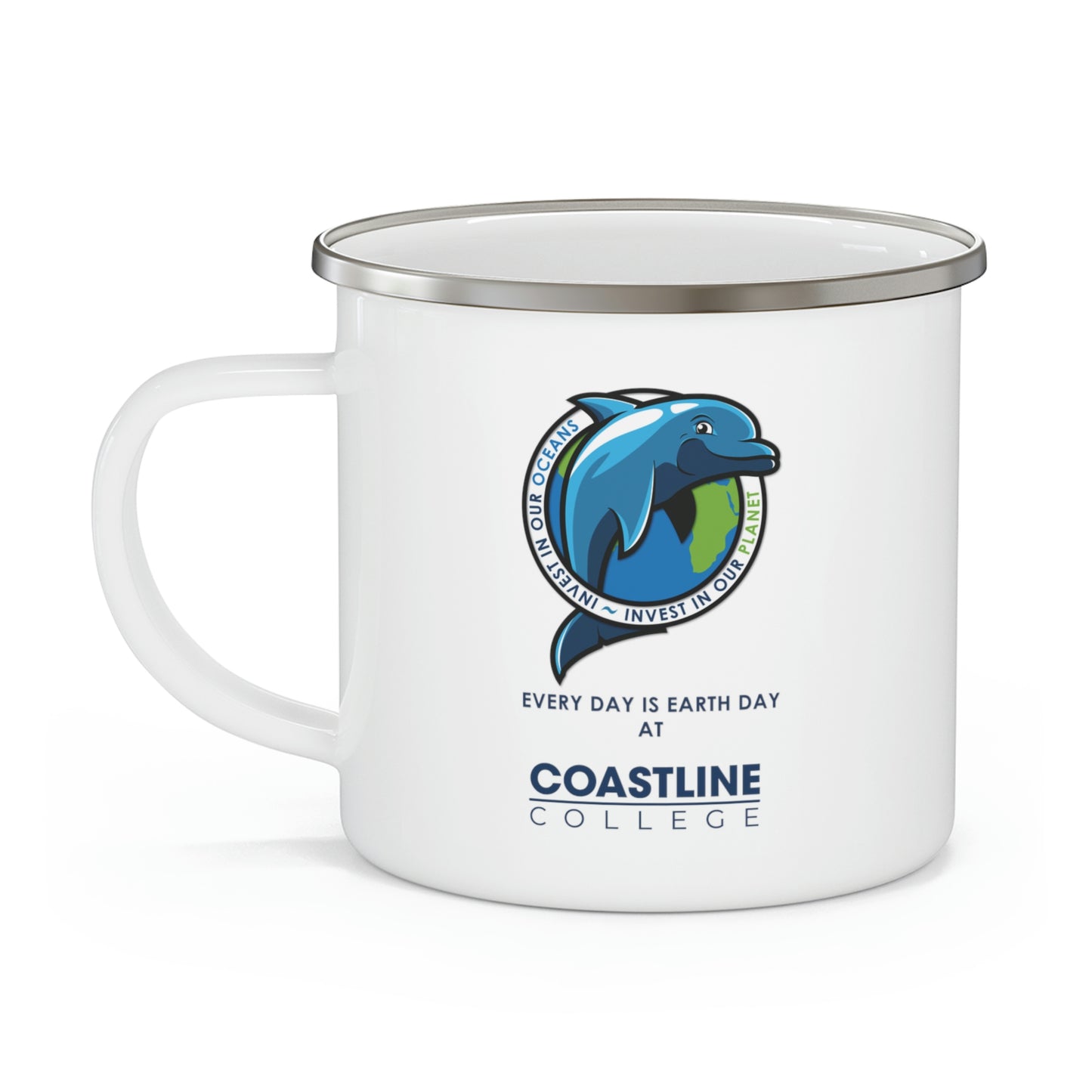 Fin Invest In Our Oceans Enamel Camping Mug