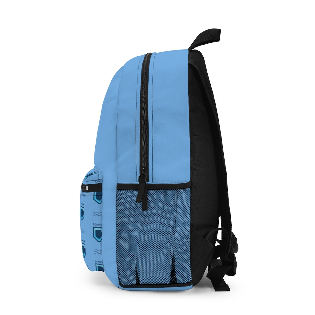 Shield Logo & Waves Light Blue Backpack