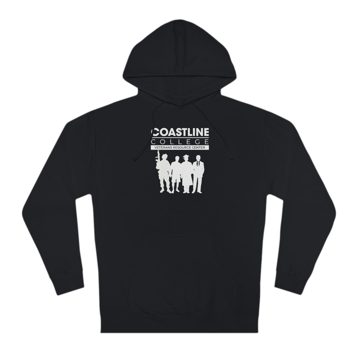 Coastline Veterans Resource Center Black Camo Unisex Hooded Sweatshirt - Front Logo