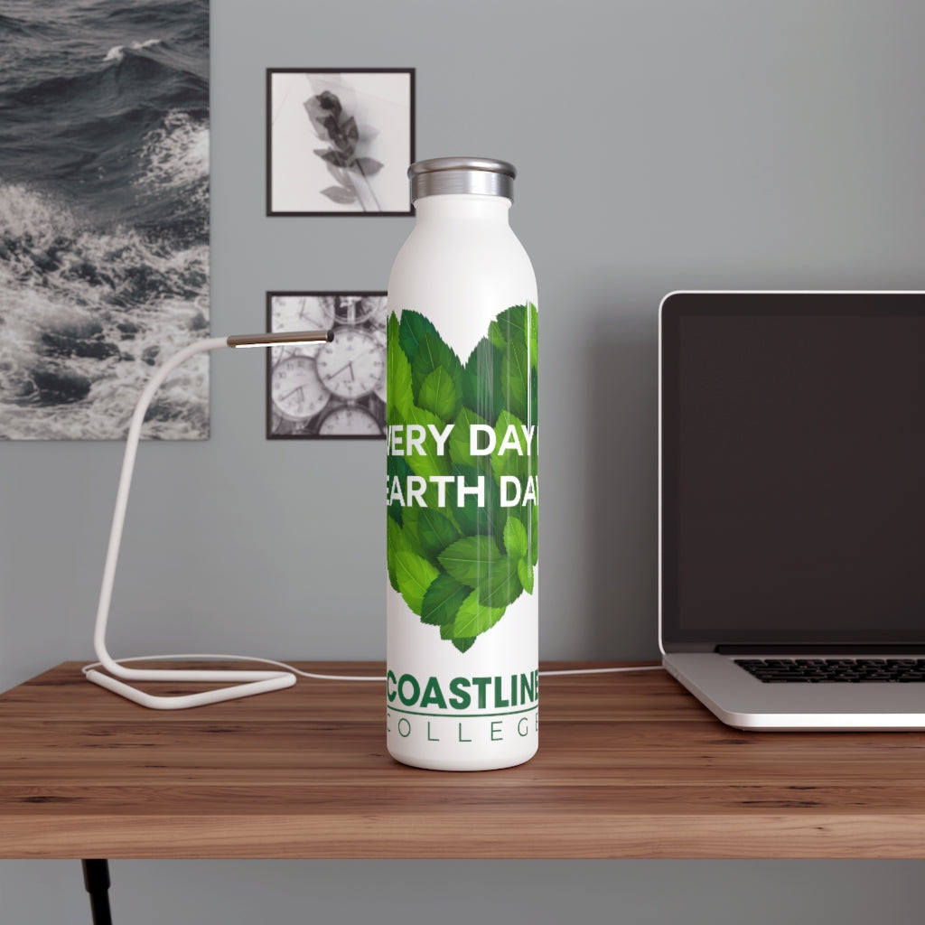 Coastline "Every Day is Earth Day" Slim Water Bottle