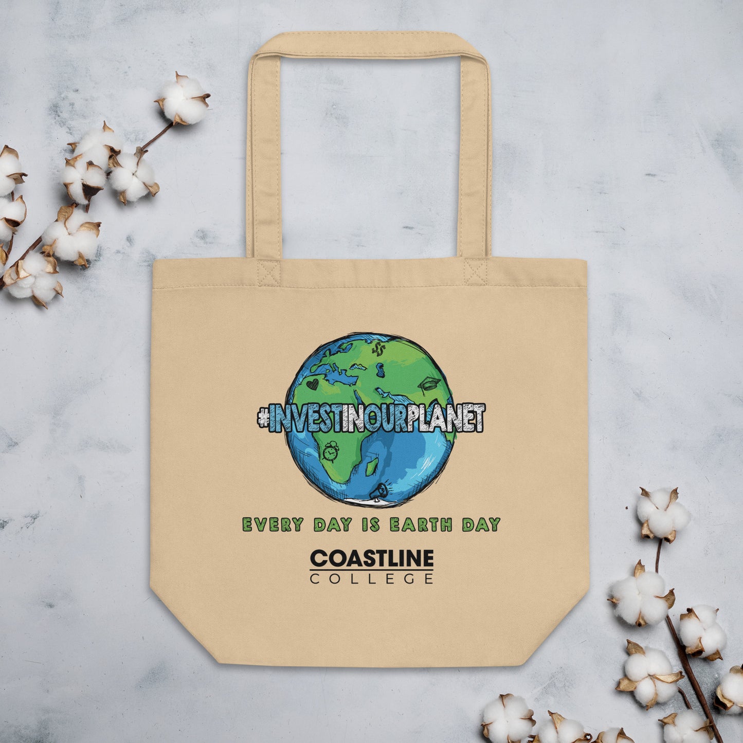 Coastline "Invest In Our Planet" Natural Eco Tote Bag
