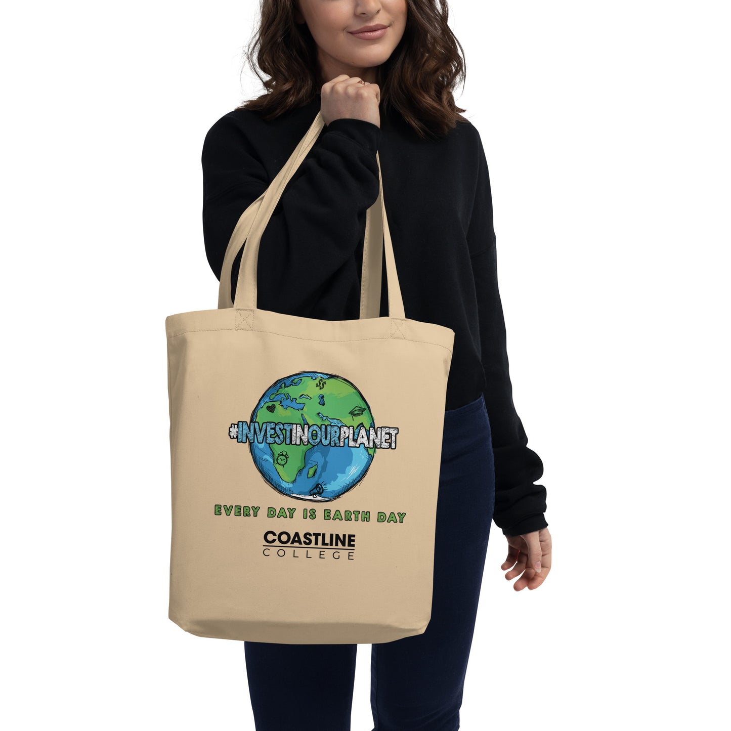 Coastline "Invest In Our Planet" Natural Eco Tote Bag