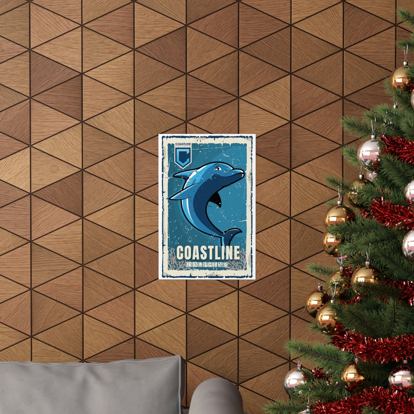Coastline Dolphins Premium Matte Vertical Poster