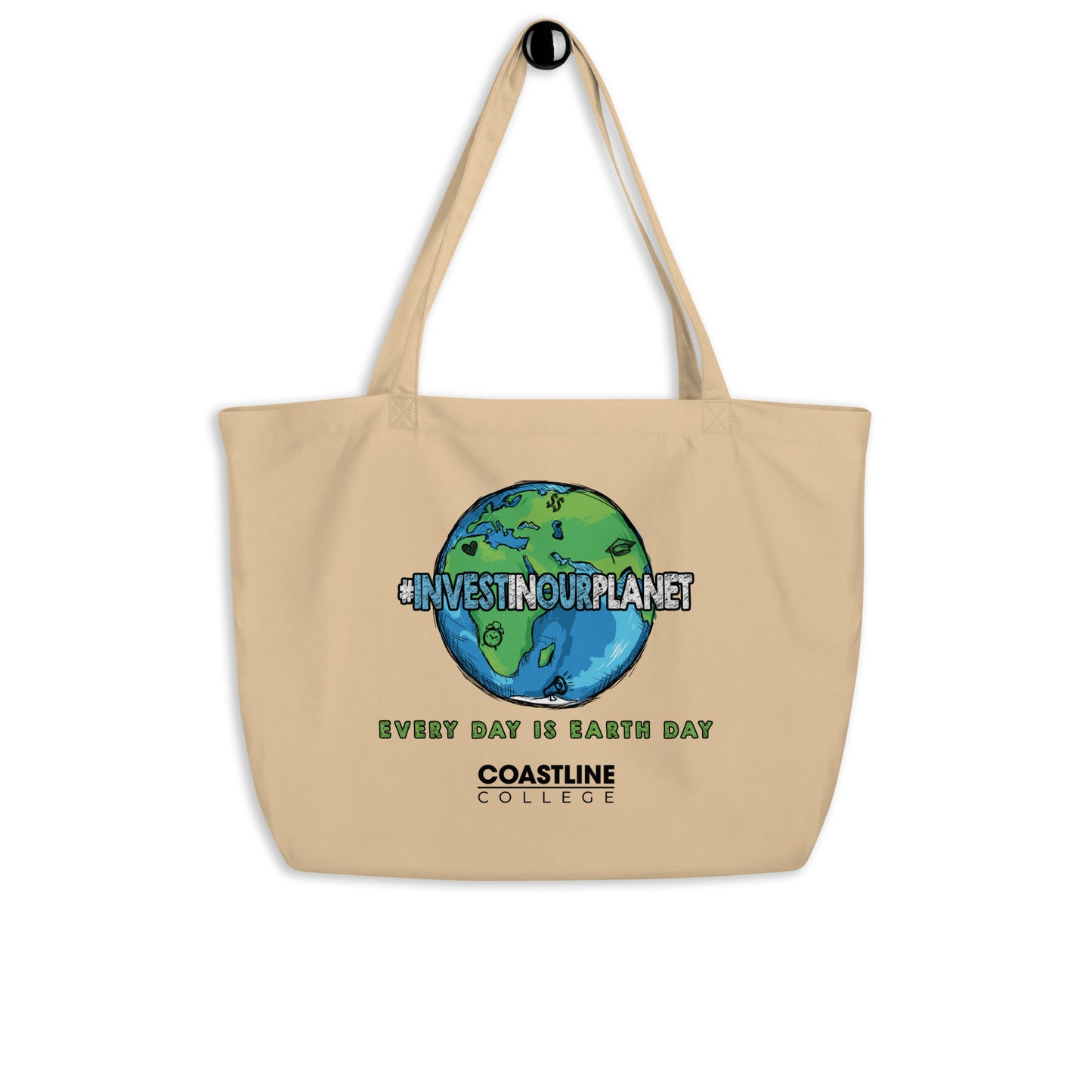 Coastline "Invest In Our Planet" Natural Large Organic Tote Bag