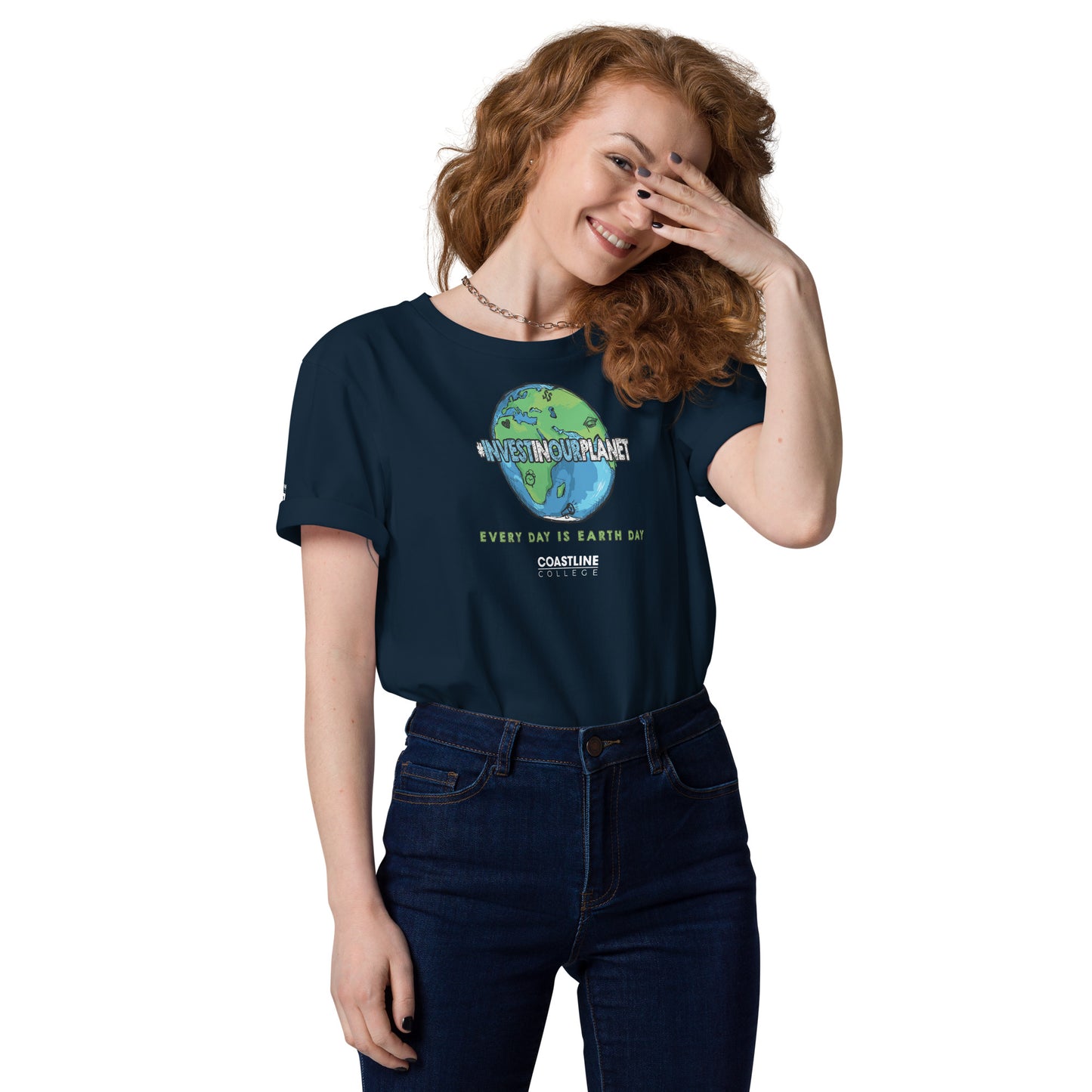 Coastline "Invest In Our Planet" Unisex organic cotton t-shirt (Dark Colors)
