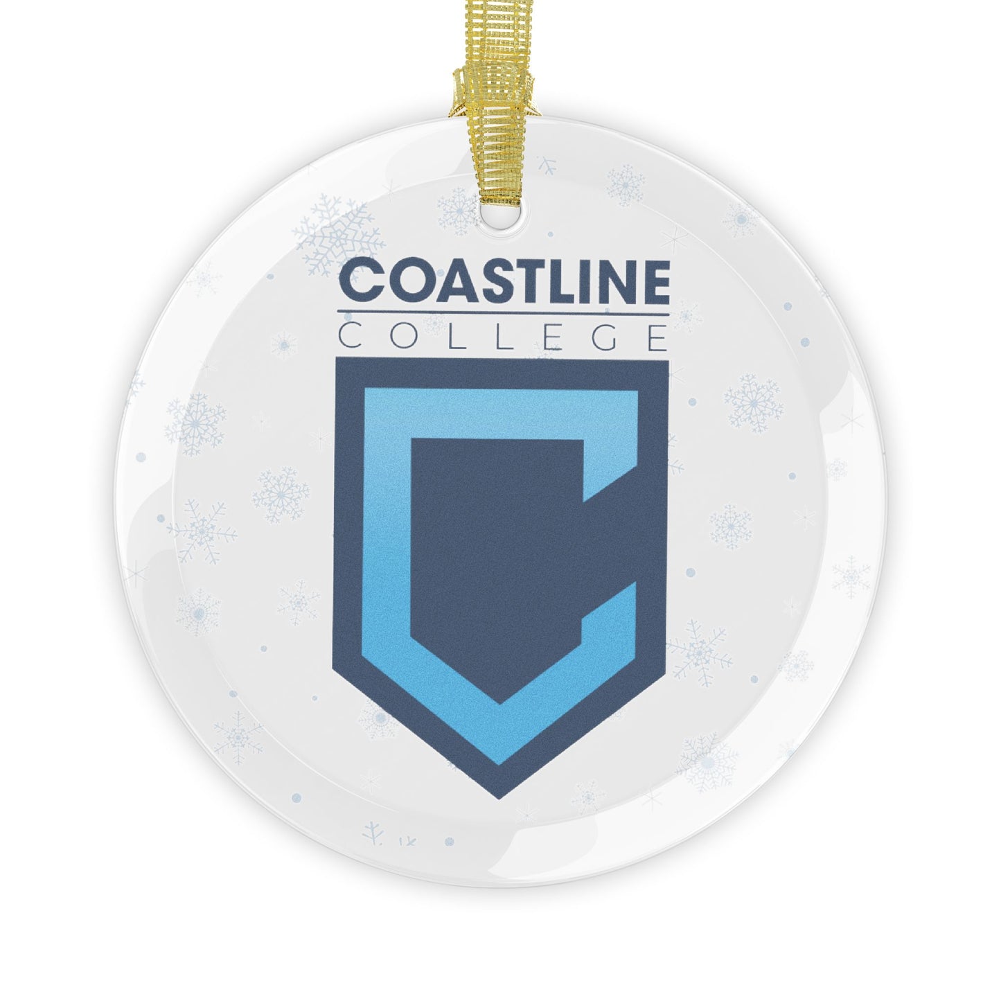 Coastline Holiday Shield Logo Glass Ornament