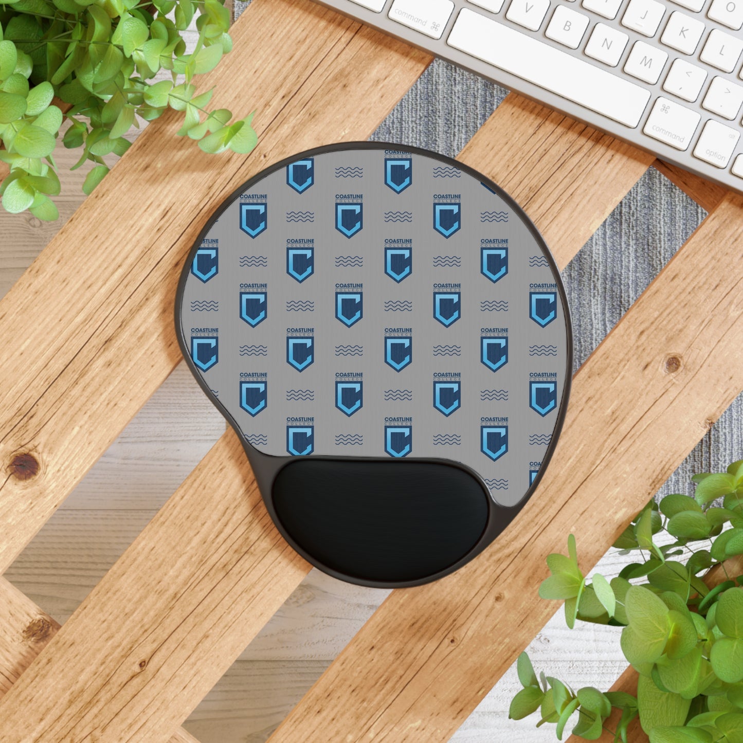 Shield Logo with Waves Mouse Pad With Wrist Rest