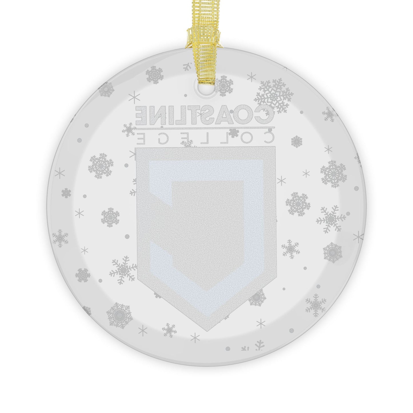 Coastline Holiday Shield Logo Glass Ornament