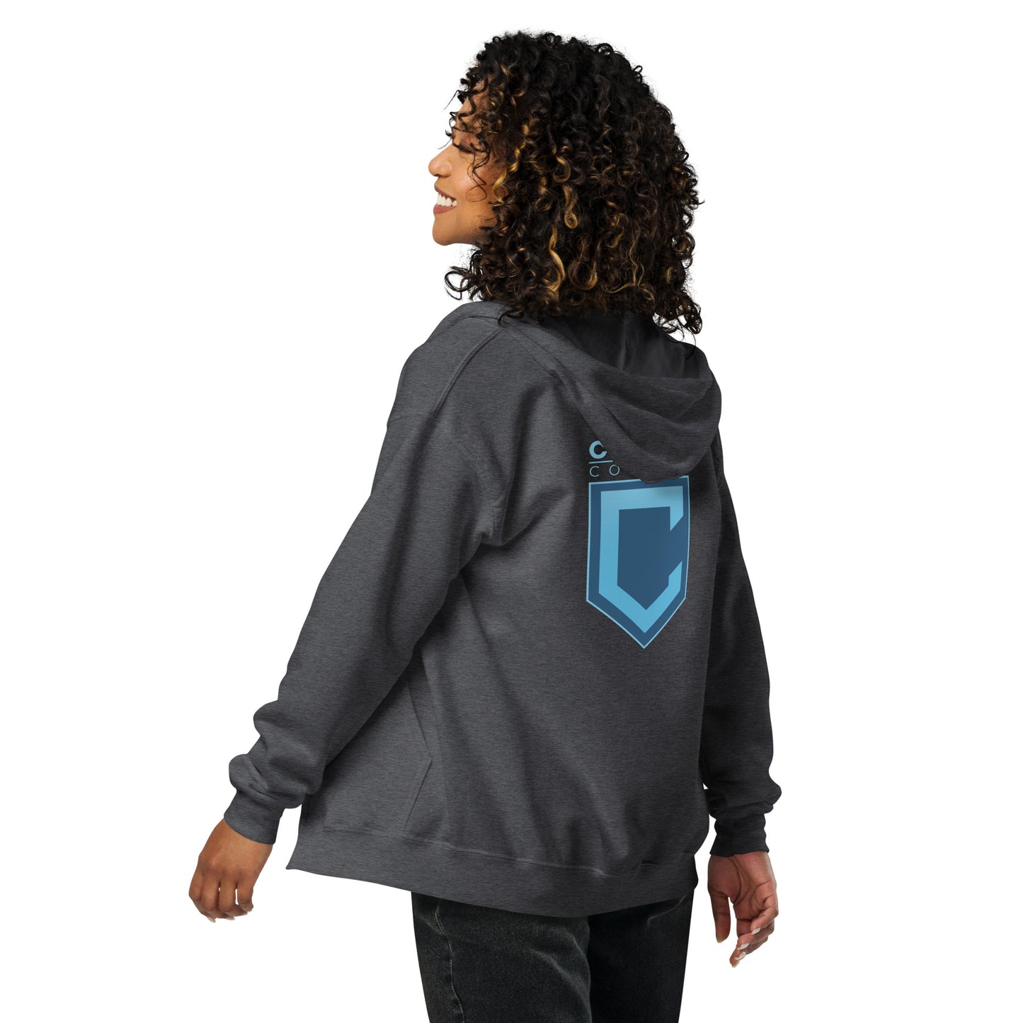 Shield Logo Unisex Heavy Blend Zip Hoodie - Dark Colors