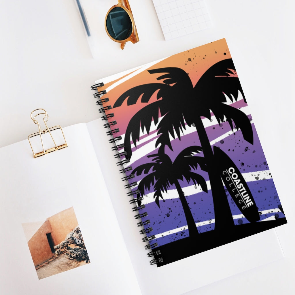 Coastline Summertime Sunset Spiral Notebook - Ruled Line