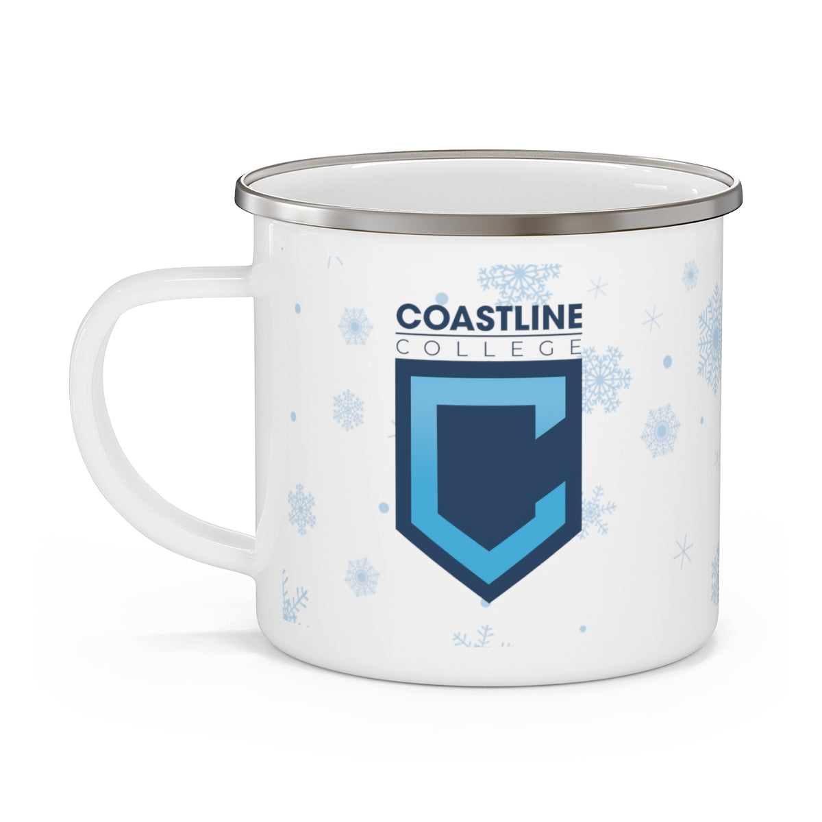 Coastline Holiday Fin & Logo Enamel Camping Mug