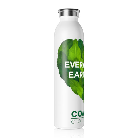 Coastline "Every Day is Earth Day" Slim Water Bottle