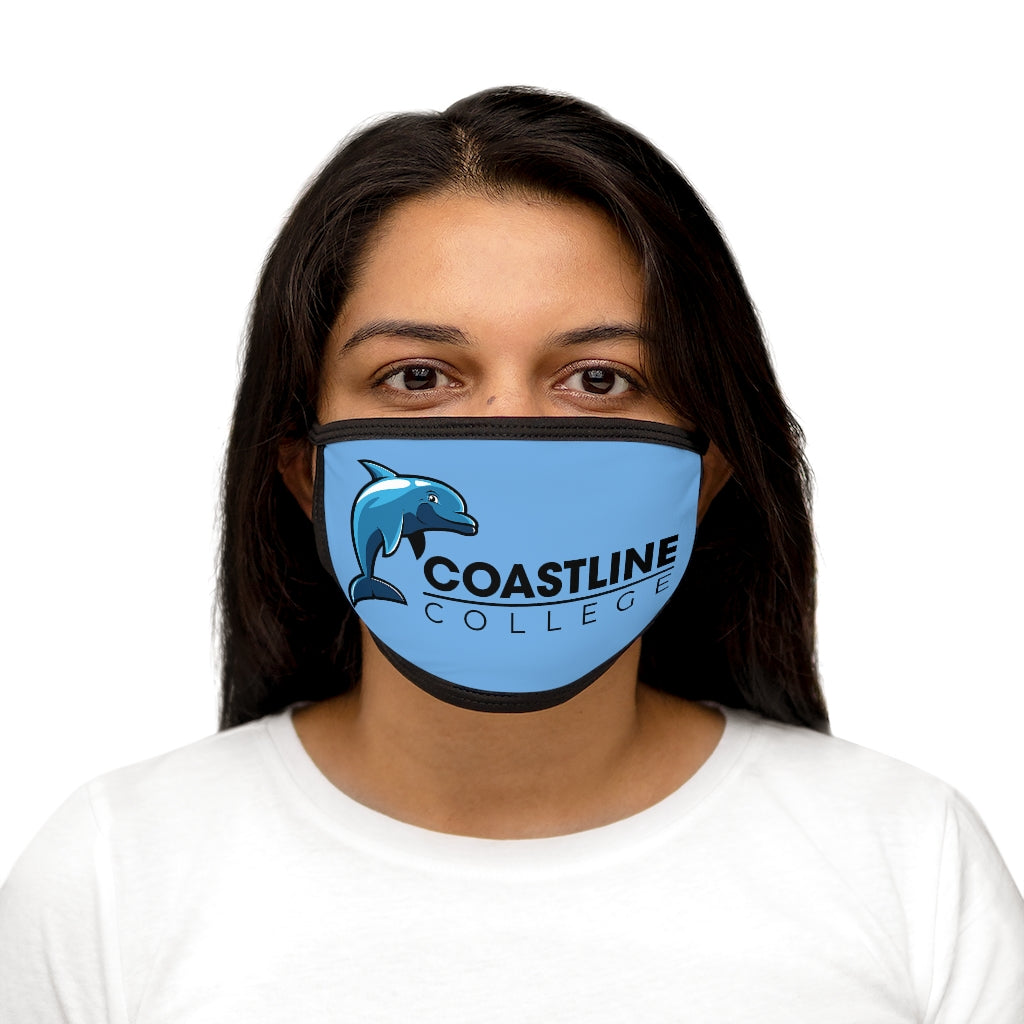 Fin Collection Light Blue Mixed-Fabric Face Mask - Black