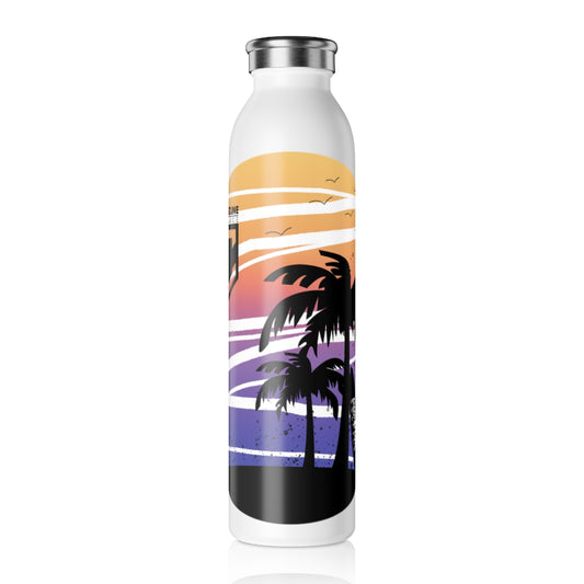 Coastline Summertime Sunset Slim Water Bottle