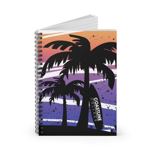 Coastline Summertime Sunset Spiral Notebook - Ruled Line