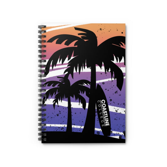 Coastline Summertime Sunset Spiral Notebook - Ruled Line