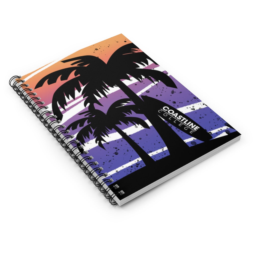 Coastline Summertime Sunset Spiral Notebook - Ruled Line