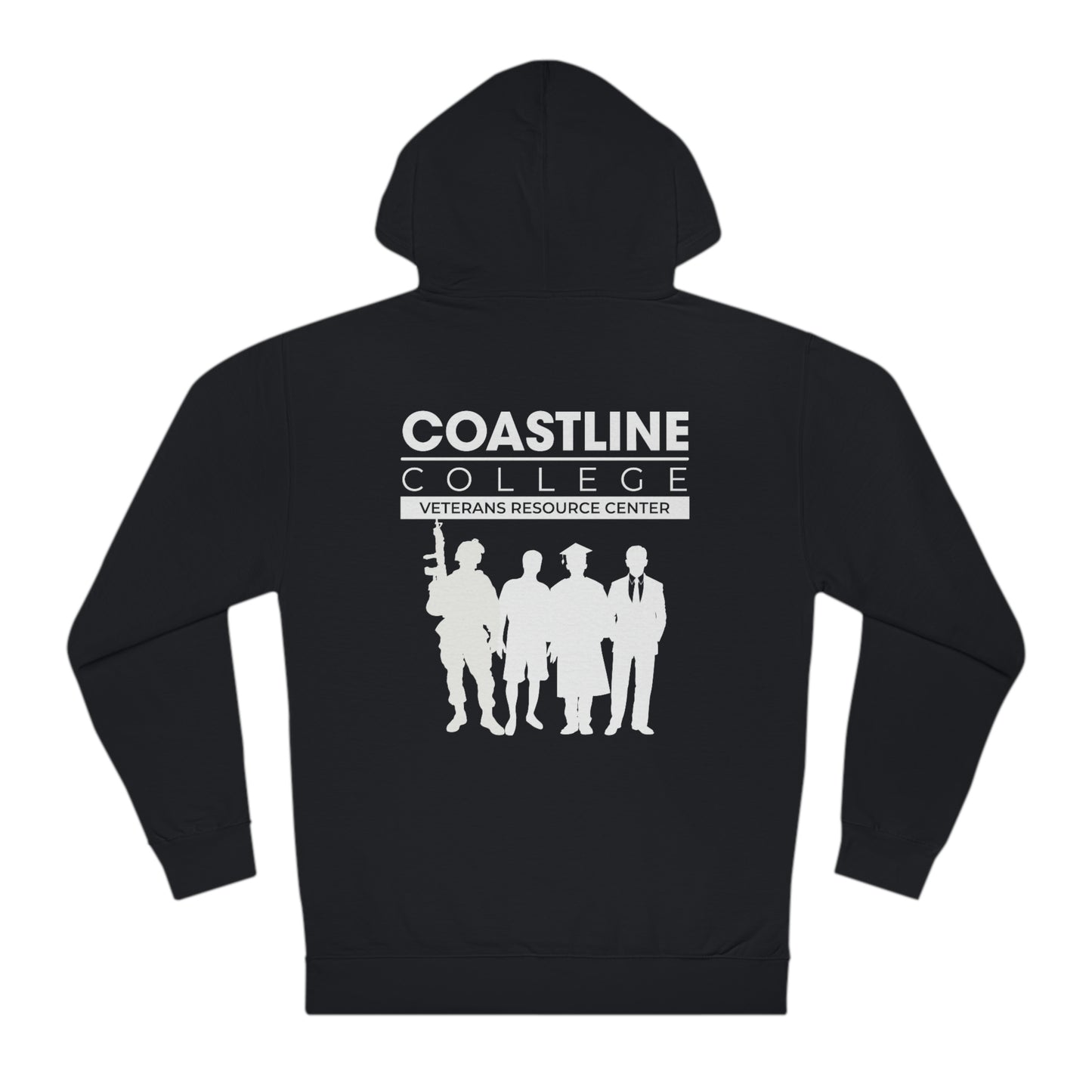 Copy of Coastline Veterans Resource Center Black Camo Unisex Hooded Sweatshirt - Back Logo