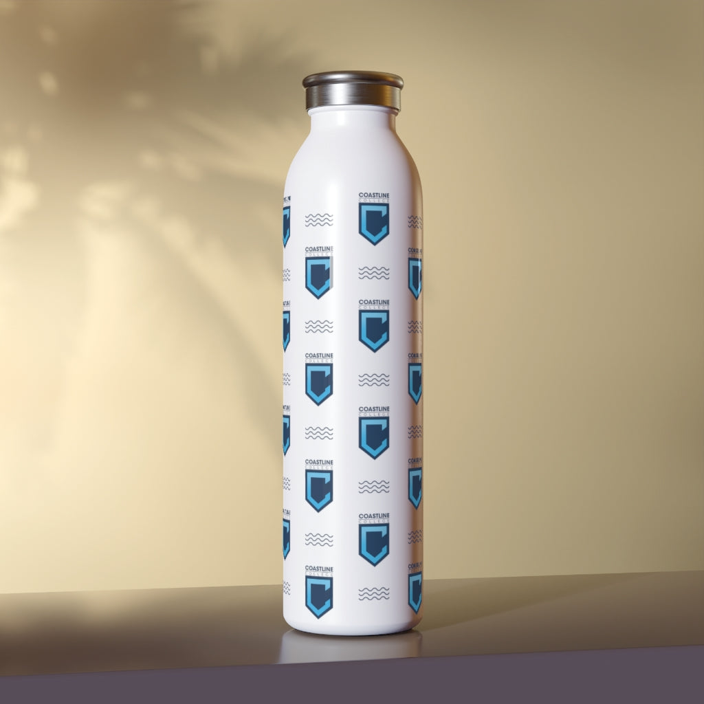 Shield Logo with Waves Slim Water Bottle
