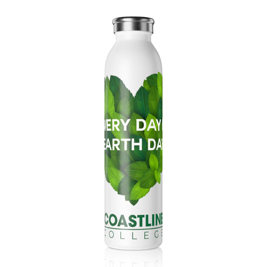 Coastline "Every Day is Earth Day" Slim Water Bottle
