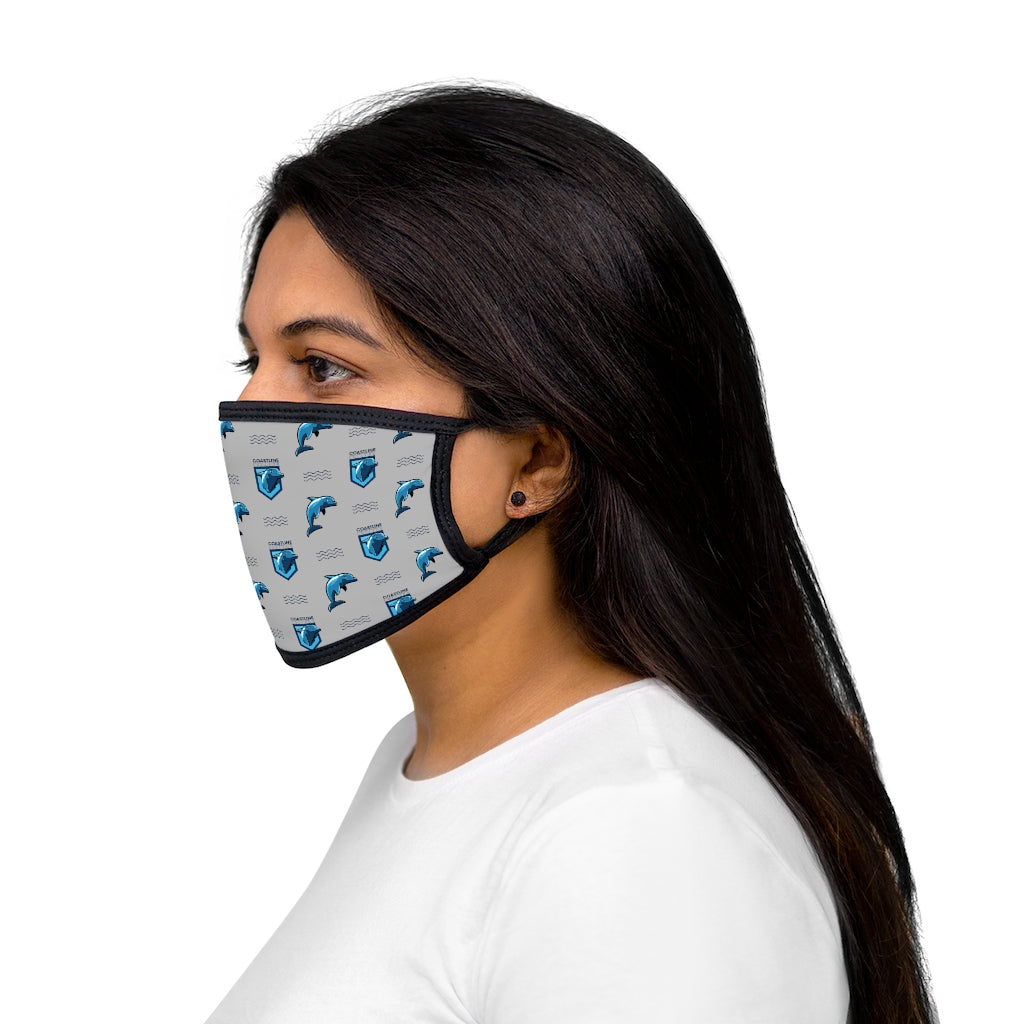 Fin Collection Gray Mixed-Fabric Face Mask