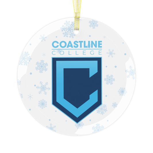 Coastline Holiday Shield Logo Glass Ornament