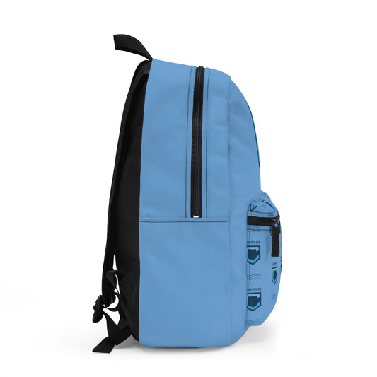 Shield Logo & Waves Light Blue Backpack