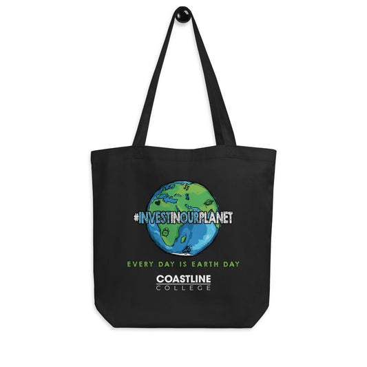 Coastline "Invest In Our Planet" Black Eco Tote Bag