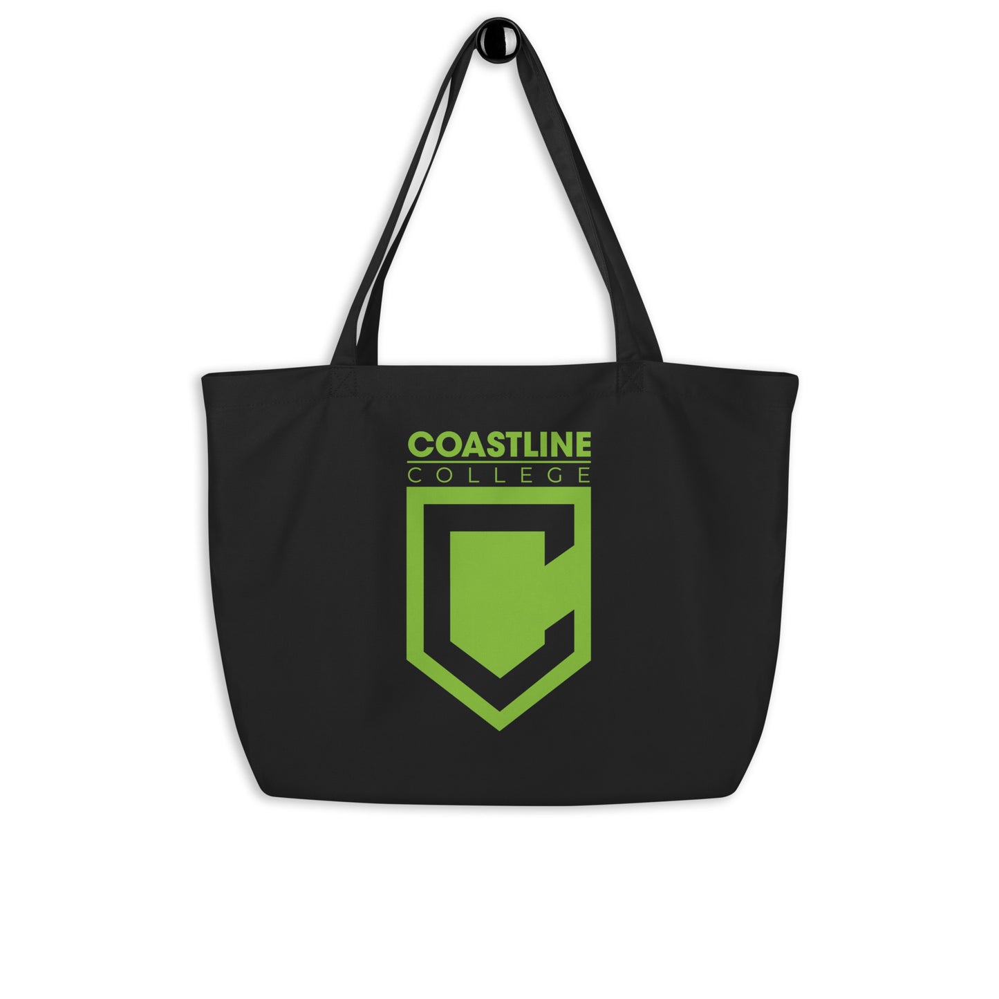 Coastline "Every Day is Earth Day" Large Organic Tote Bag (Black)