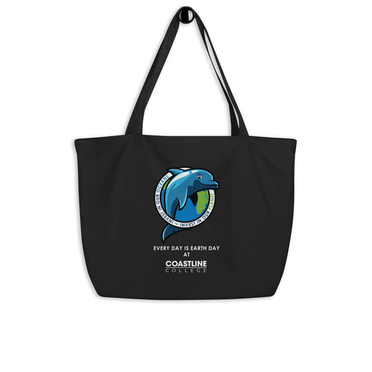 Fin Invest In Our Oceans Black Large Organic Tote Bag