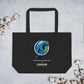 Fin Invest In Our Oceans Black Large Organic Tote Bag